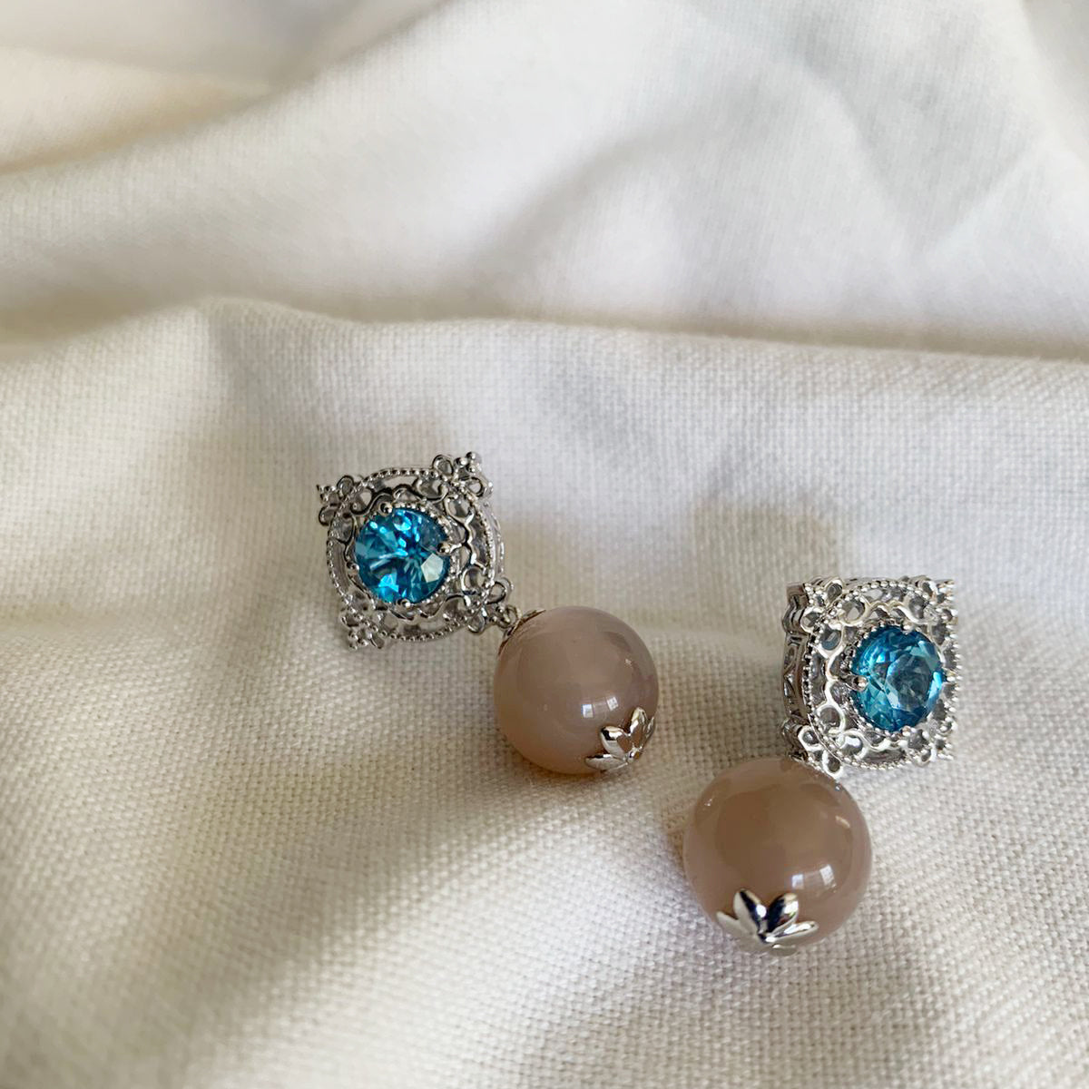 Blue Topaz Drop Earrings