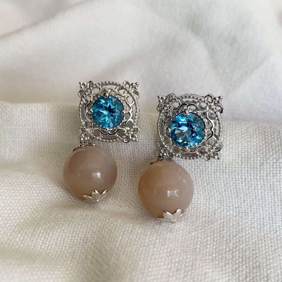 Blue Topaz Drop Earrings