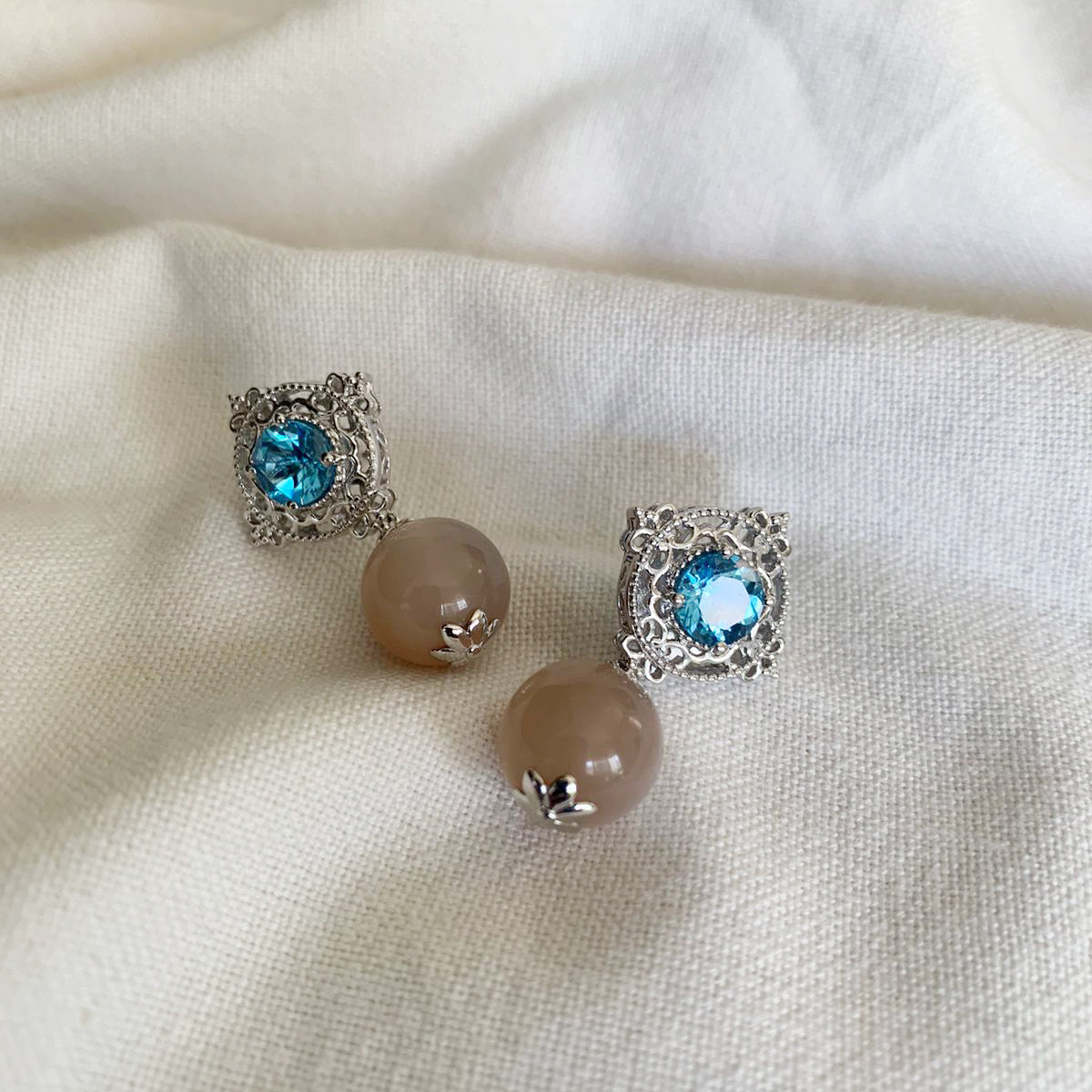 Blue Topaz Drop Earrings