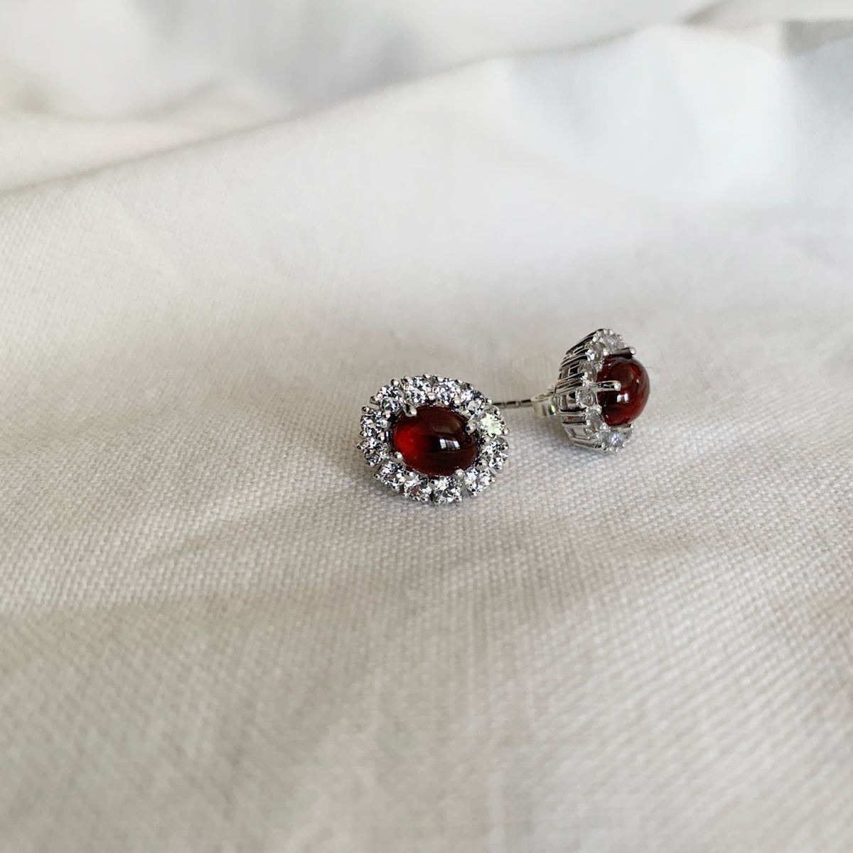 Hessonite Garnet Stud Earrings