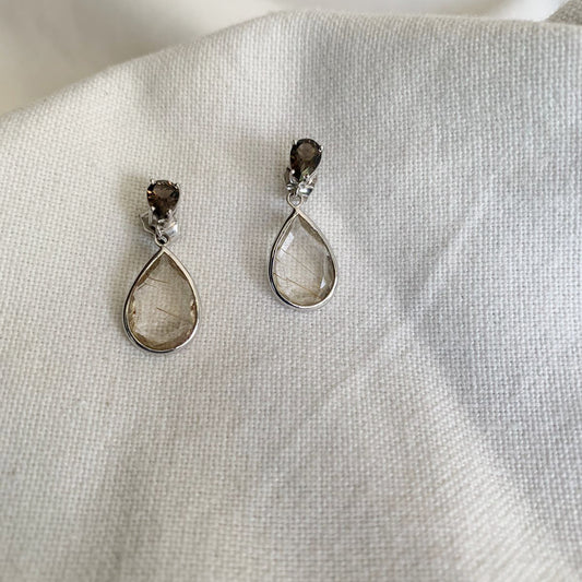 Golden Rutile Dangle Earrings