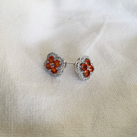 Red Garnet Stud Earrings