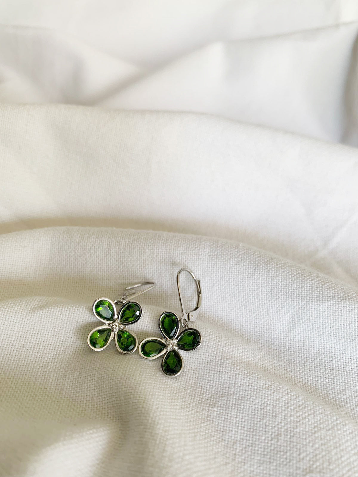 Chrome Diopside Leaver Back Earrings