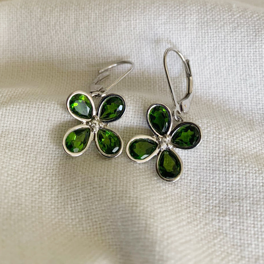 Chrome Diopside Leaver Back Earrings