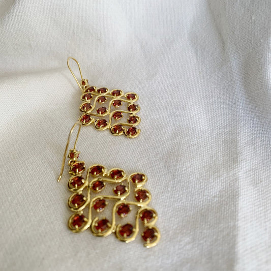 Red Garnet Dangle Earrings