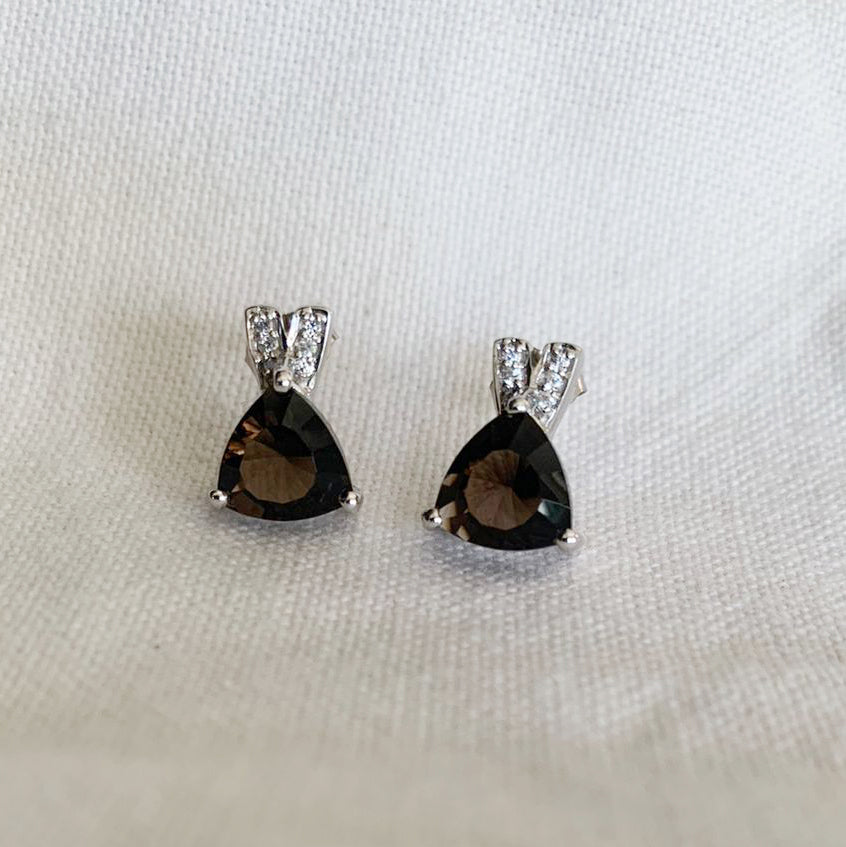 Smoky Quartz Stud Earrings