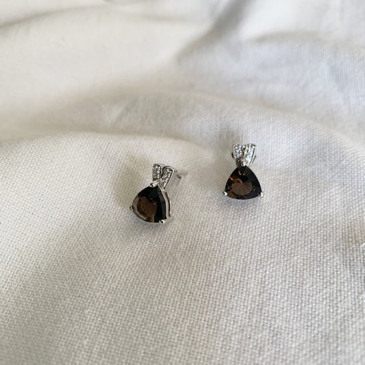 Smoky Quartz Stud Earrings