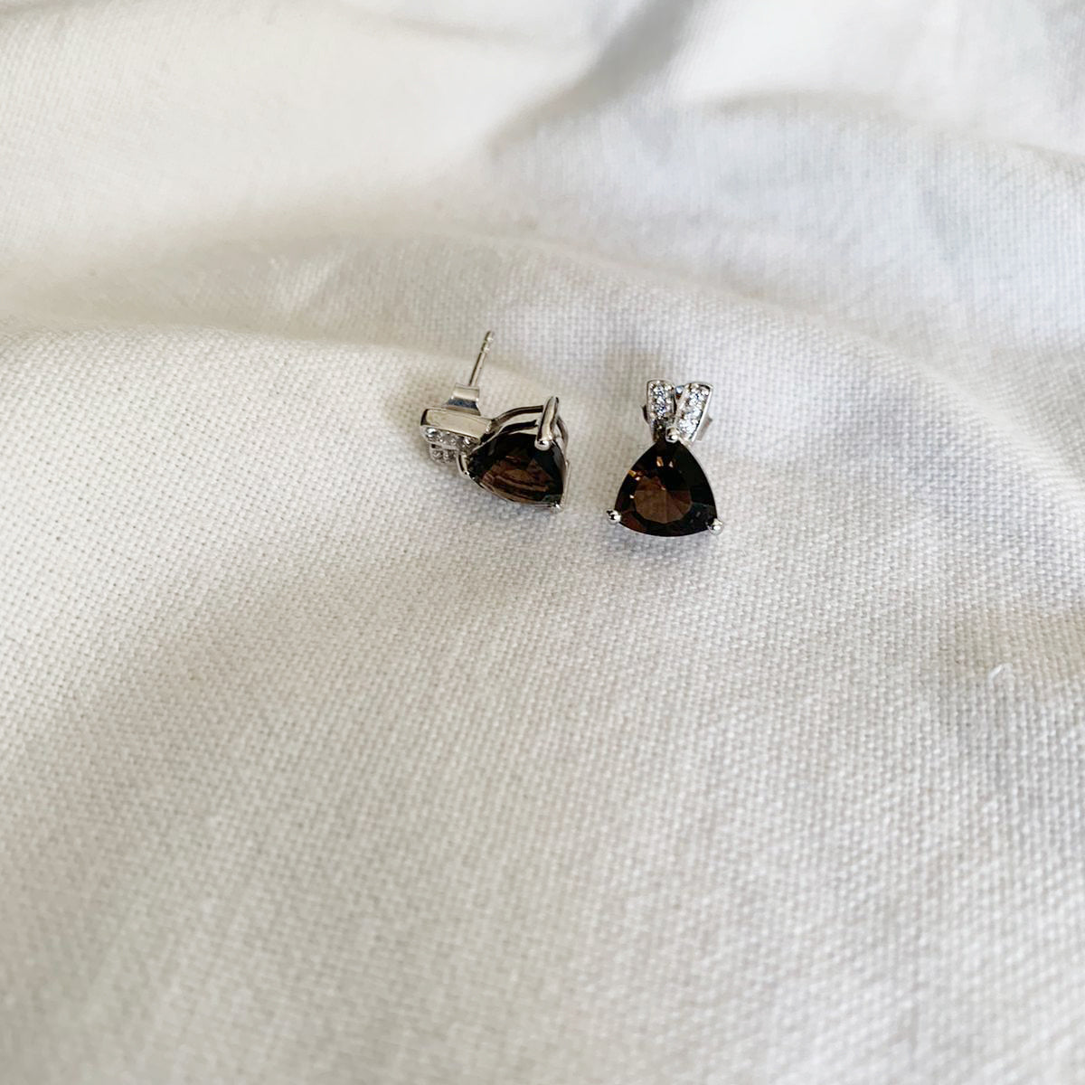 Smoky Quartz Stud Earrings