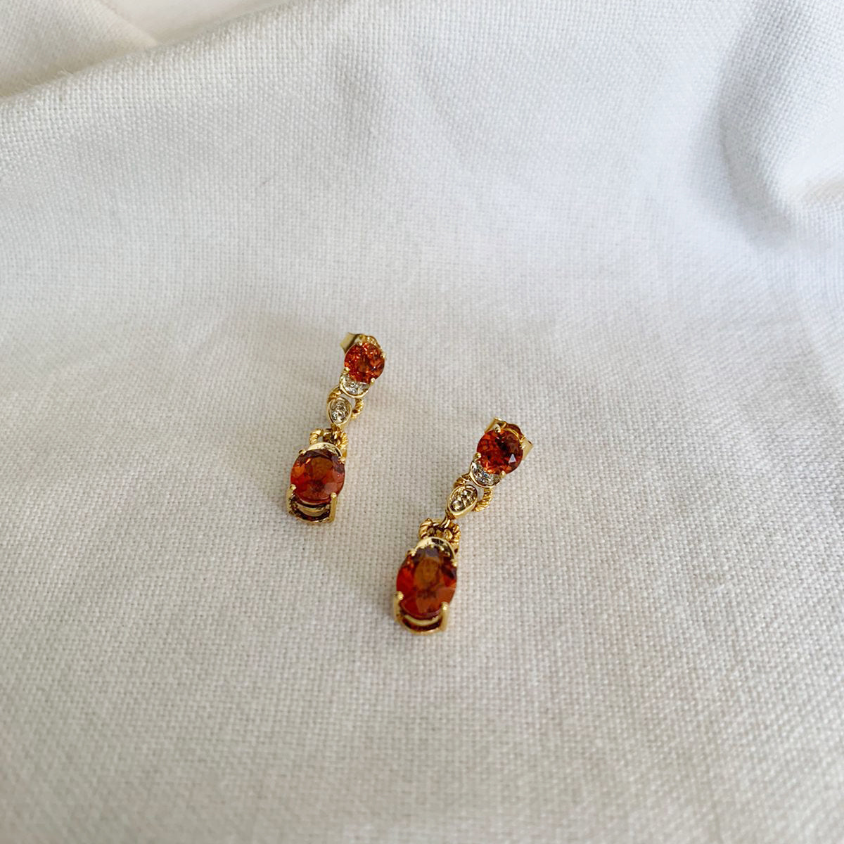 Glass Filled Ruby Dangle Earrings