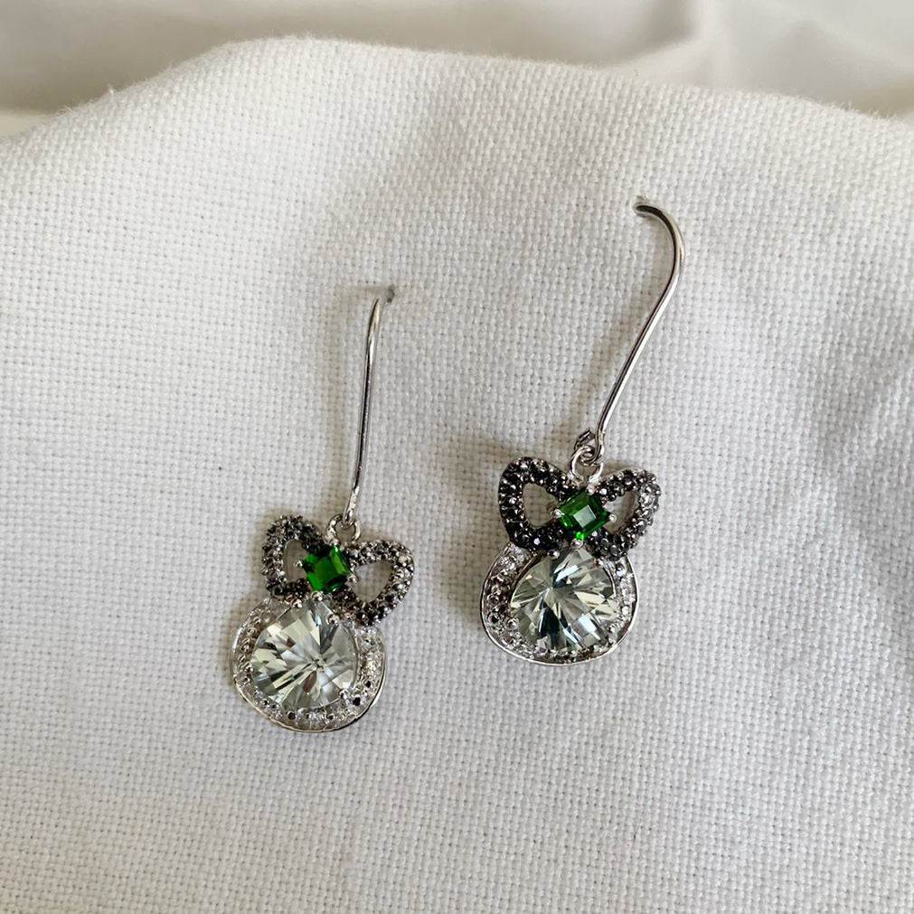 Green Amethyst Drop Earrings