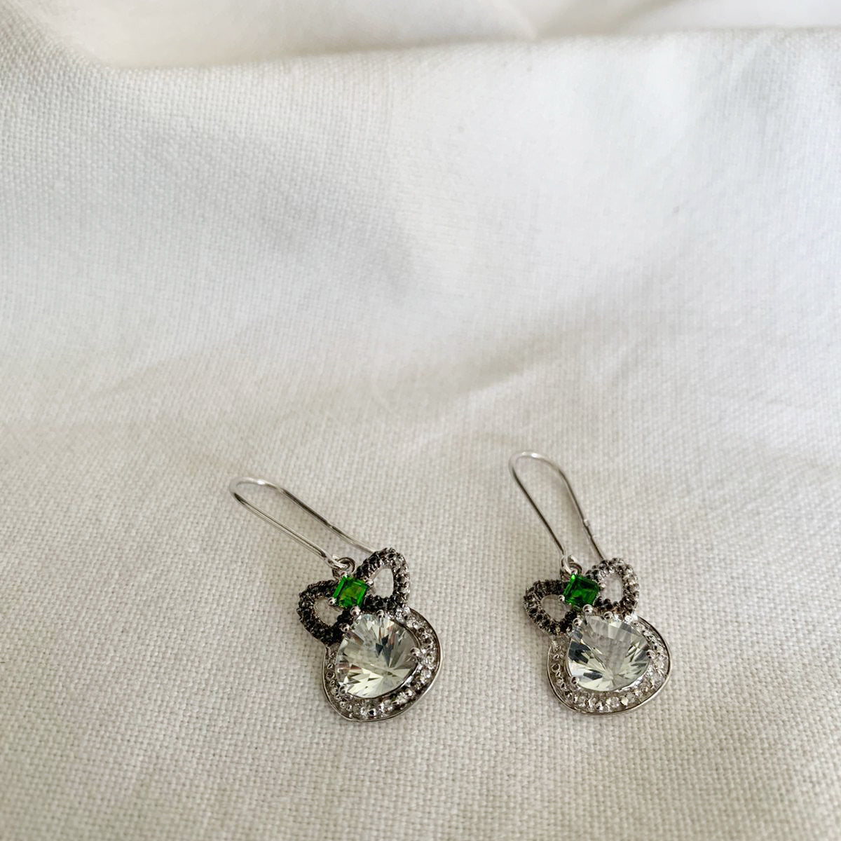 Green Amethyst Drop Earrings