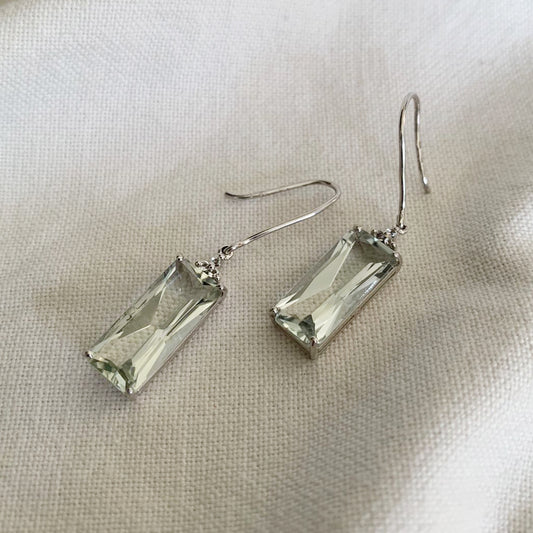 Green Amethyst Drop Earrings