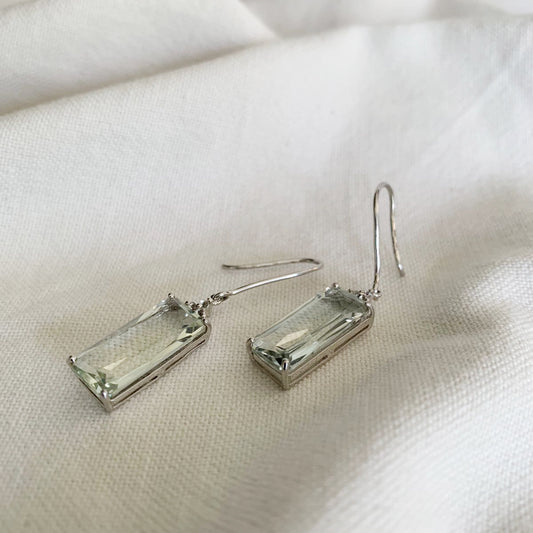 Green Amethyst Drop Earrings