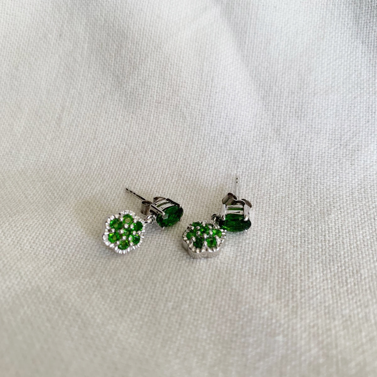 Chrome Diopside Stud Earrings