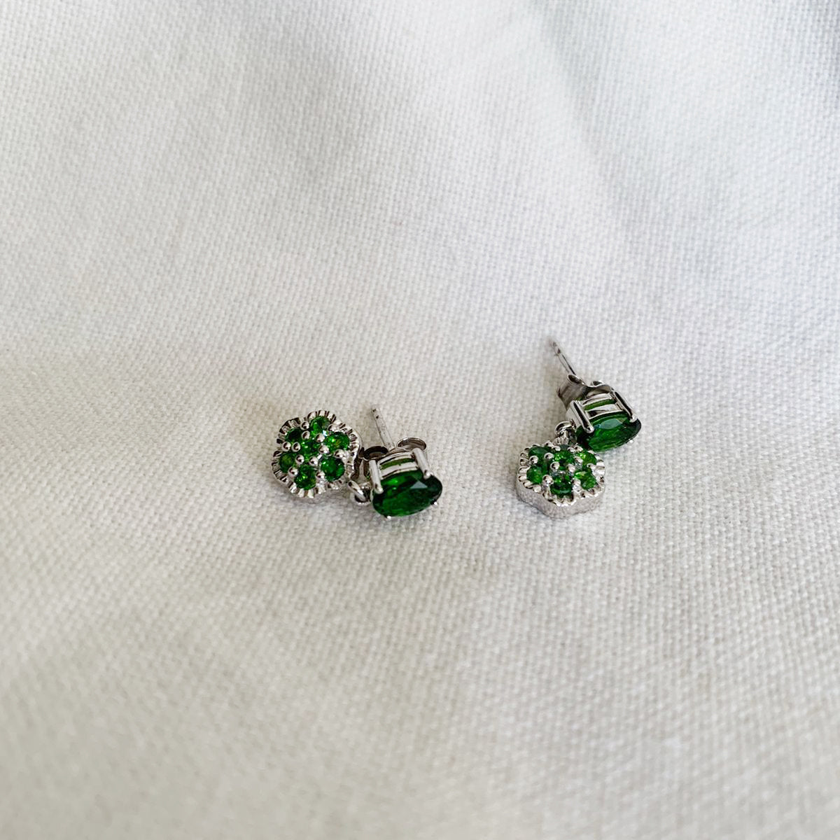 Chrome Diopside Stud Earrings