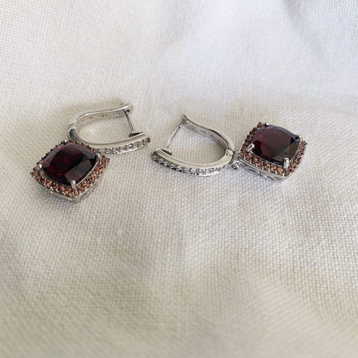 Rhodolite Hoop Earrings