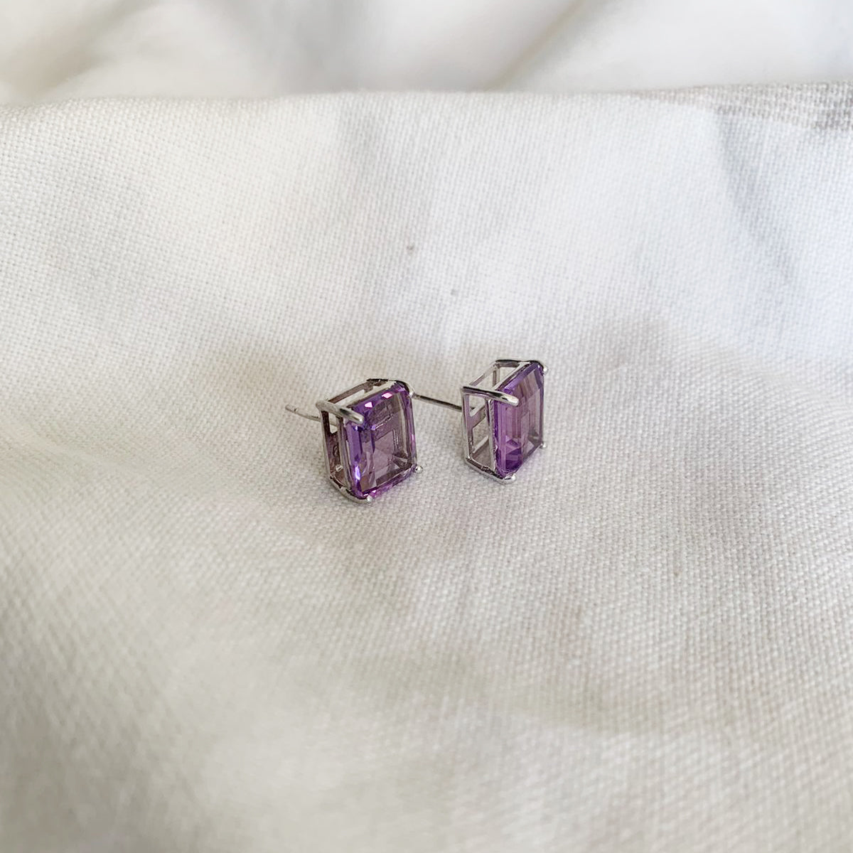 Amethyst Stud Earrings