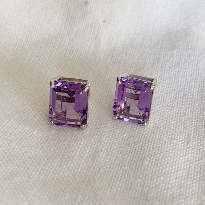 Amethyst Stud Earrings