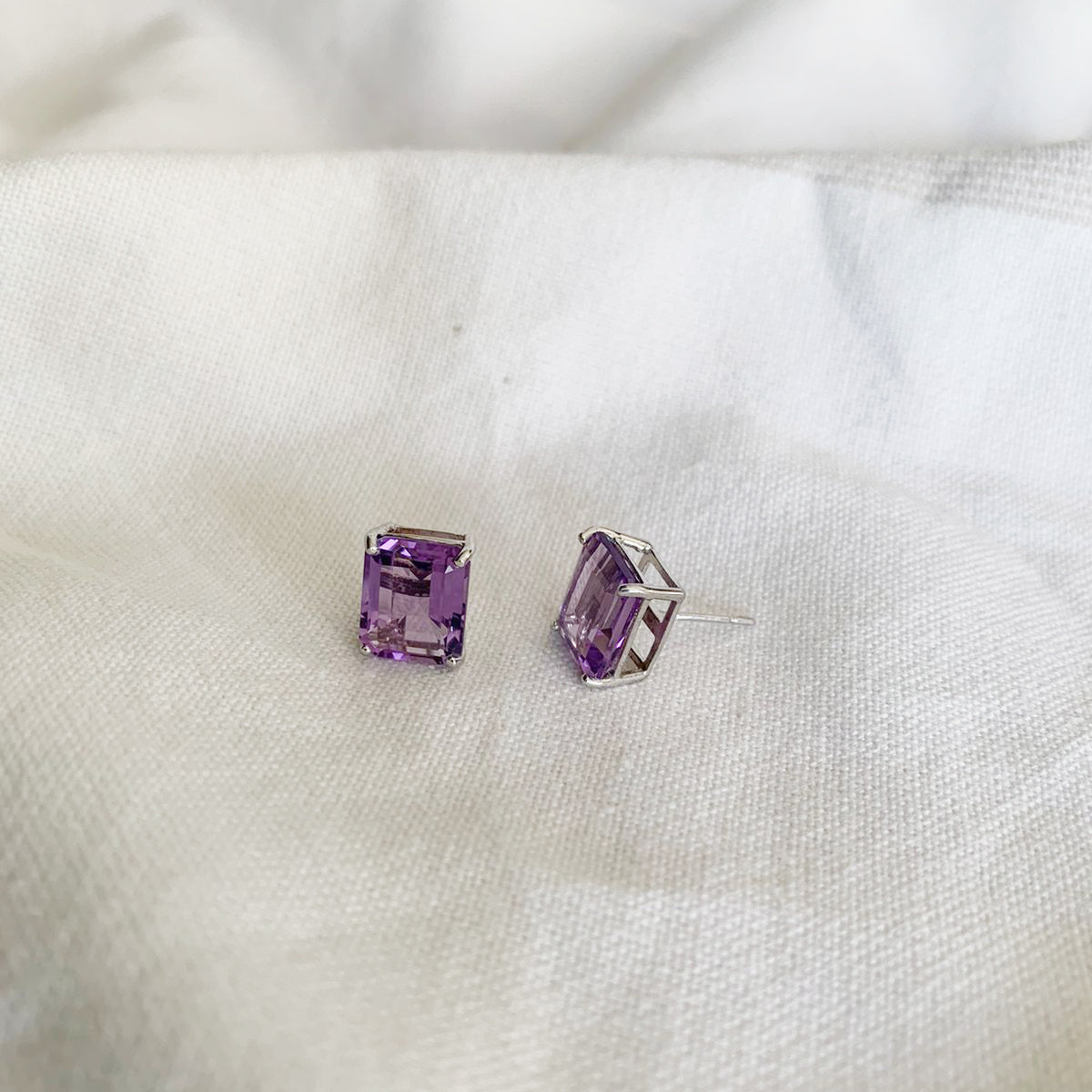 Amethyst Stud Earrings