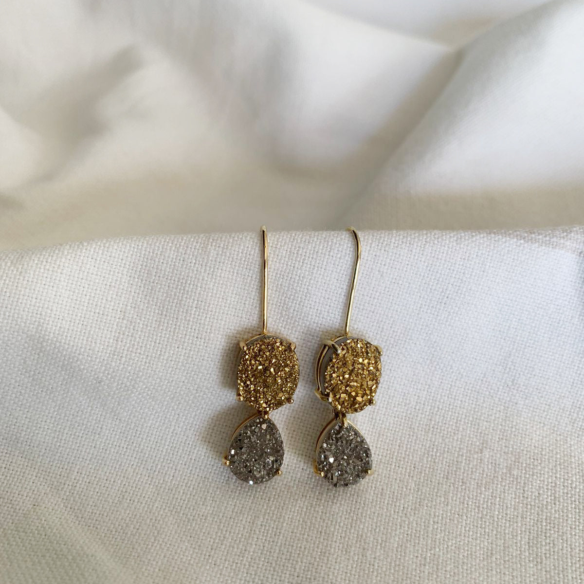 Golden Druzy Earrings