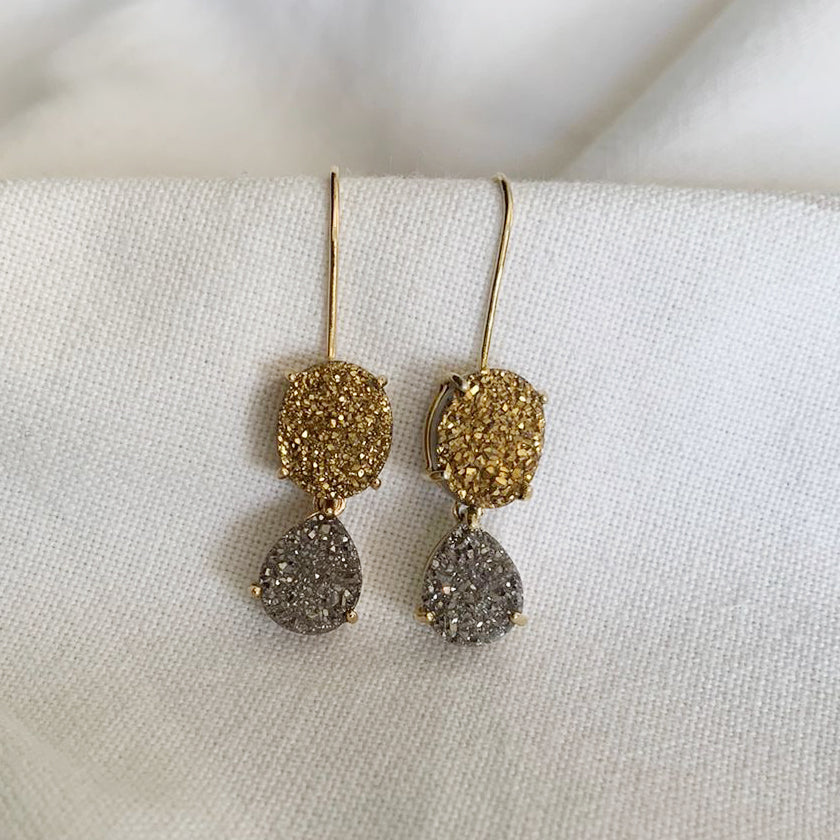 Golden Druzy Earrings