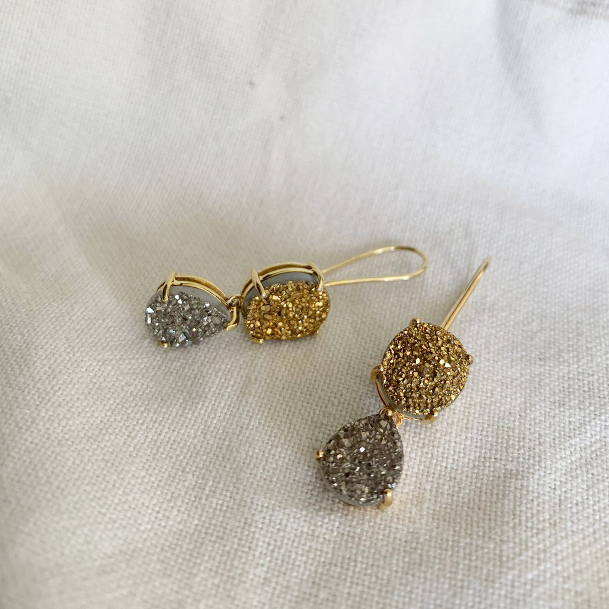 Golden Druzy Earrings