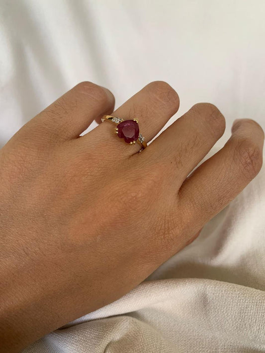 Glass Filled Ruby Ring