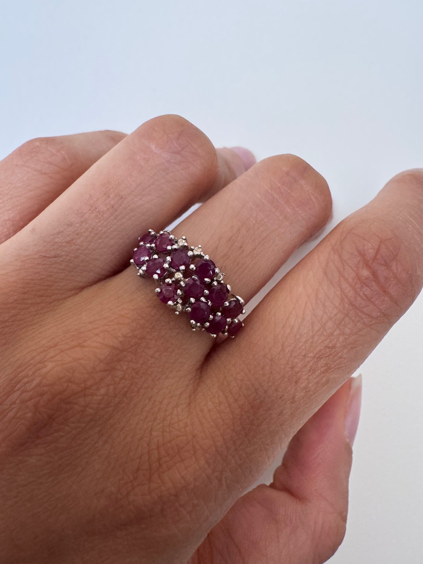 Isla Ruby Round Shape Ring Genuine Gemstone in 925 Sterling Silver