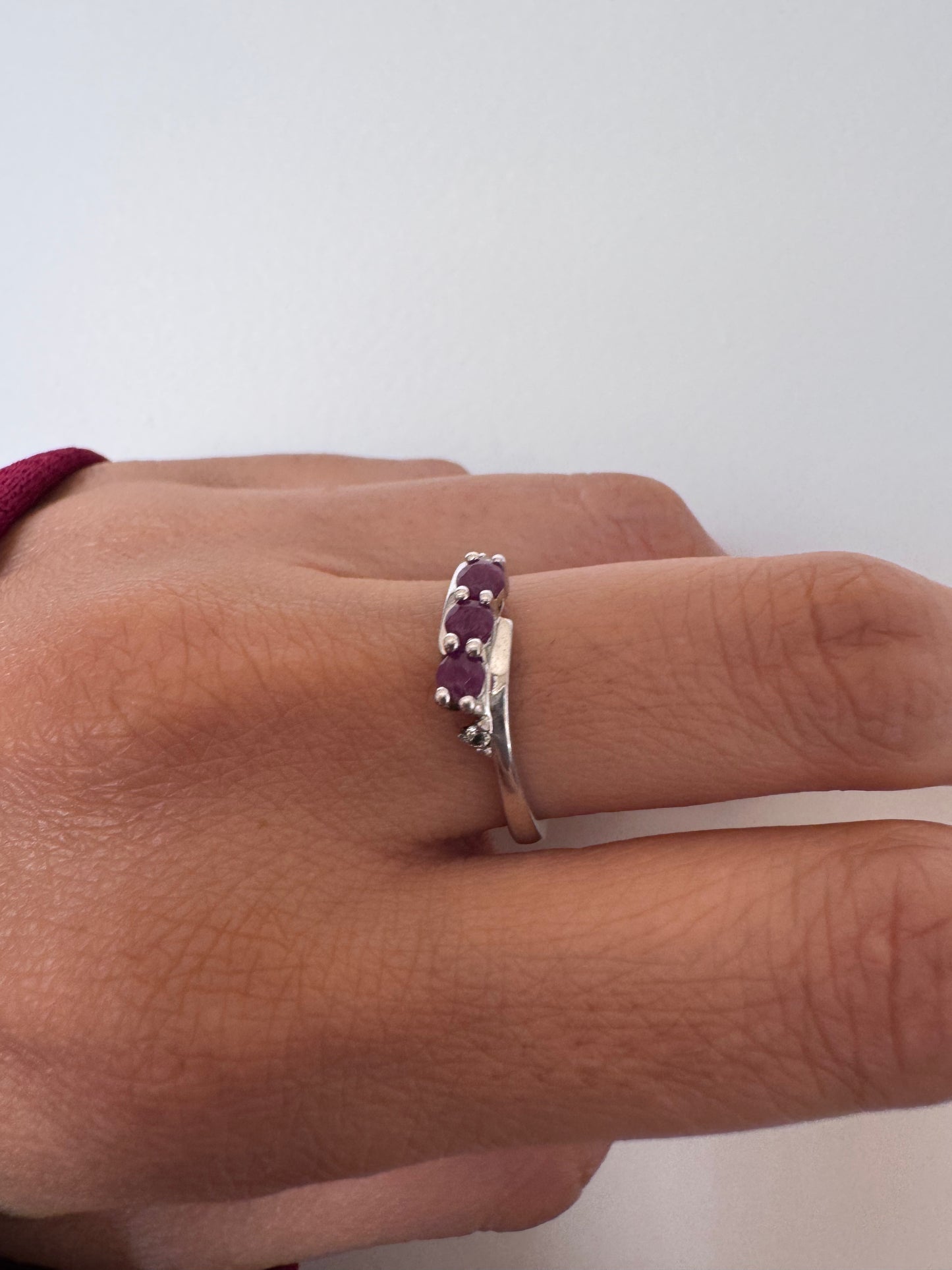 Haven Ruby Round Shape Ring Genuine Gemstone in 925 Sterling Silver