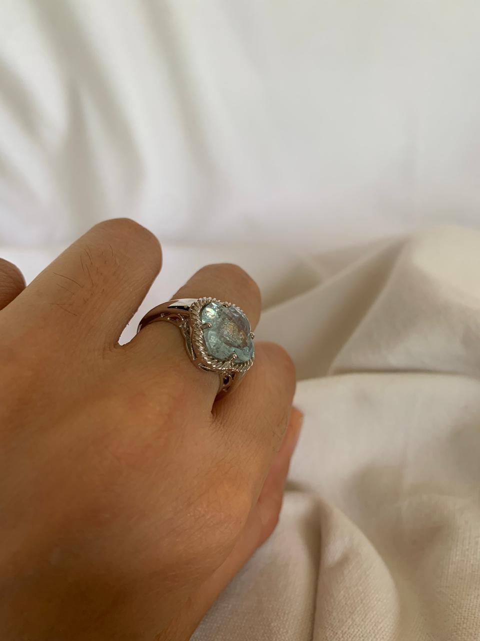 Milky Aquamarine Ring