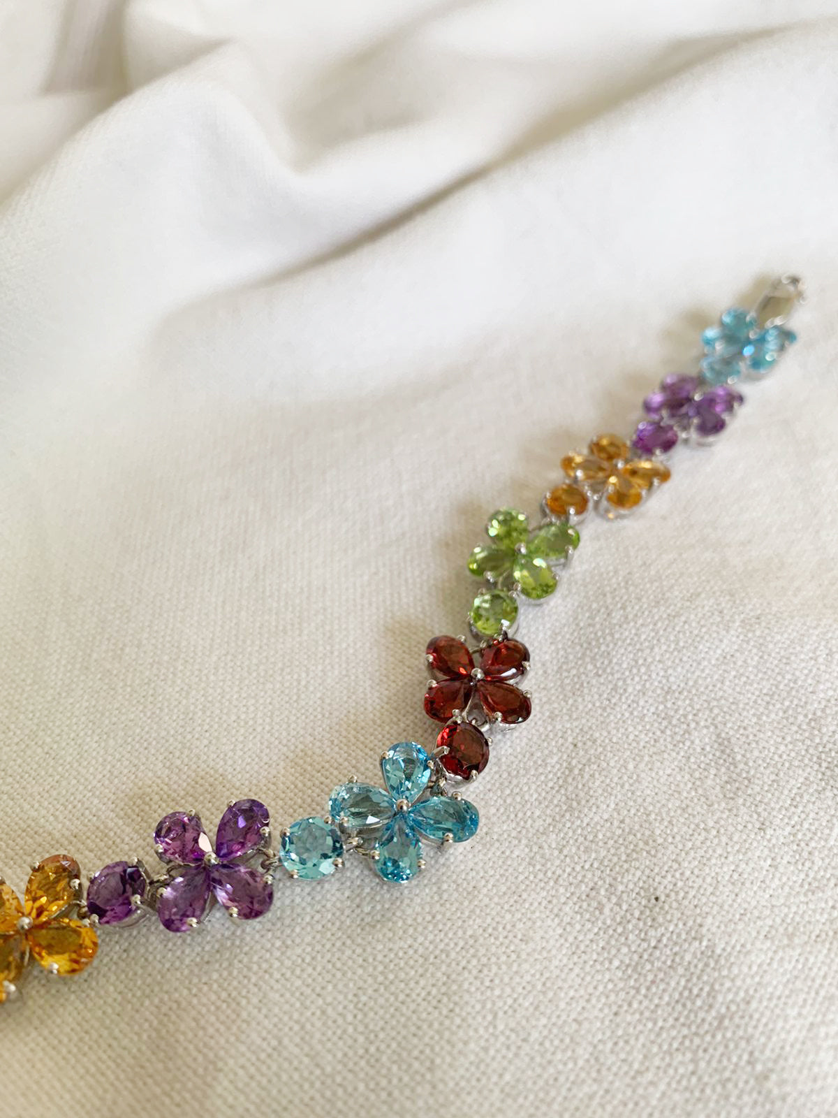 Flower Multi Stone Bracelet