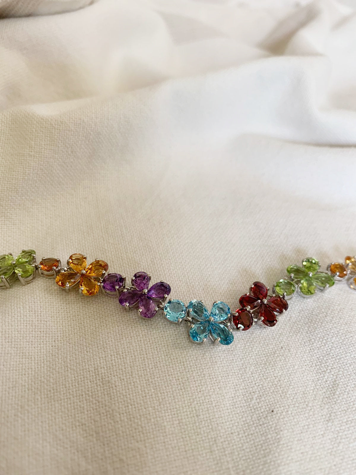 Flower Multi Stone Bracelet