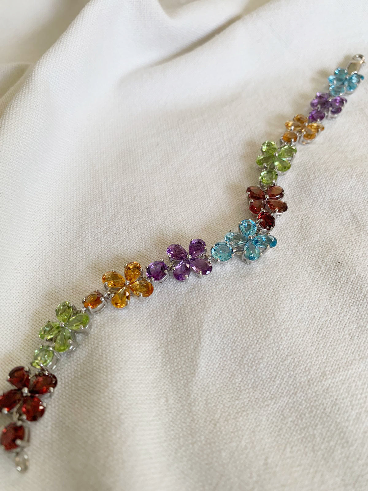 Flower Multi Stone Bracelet