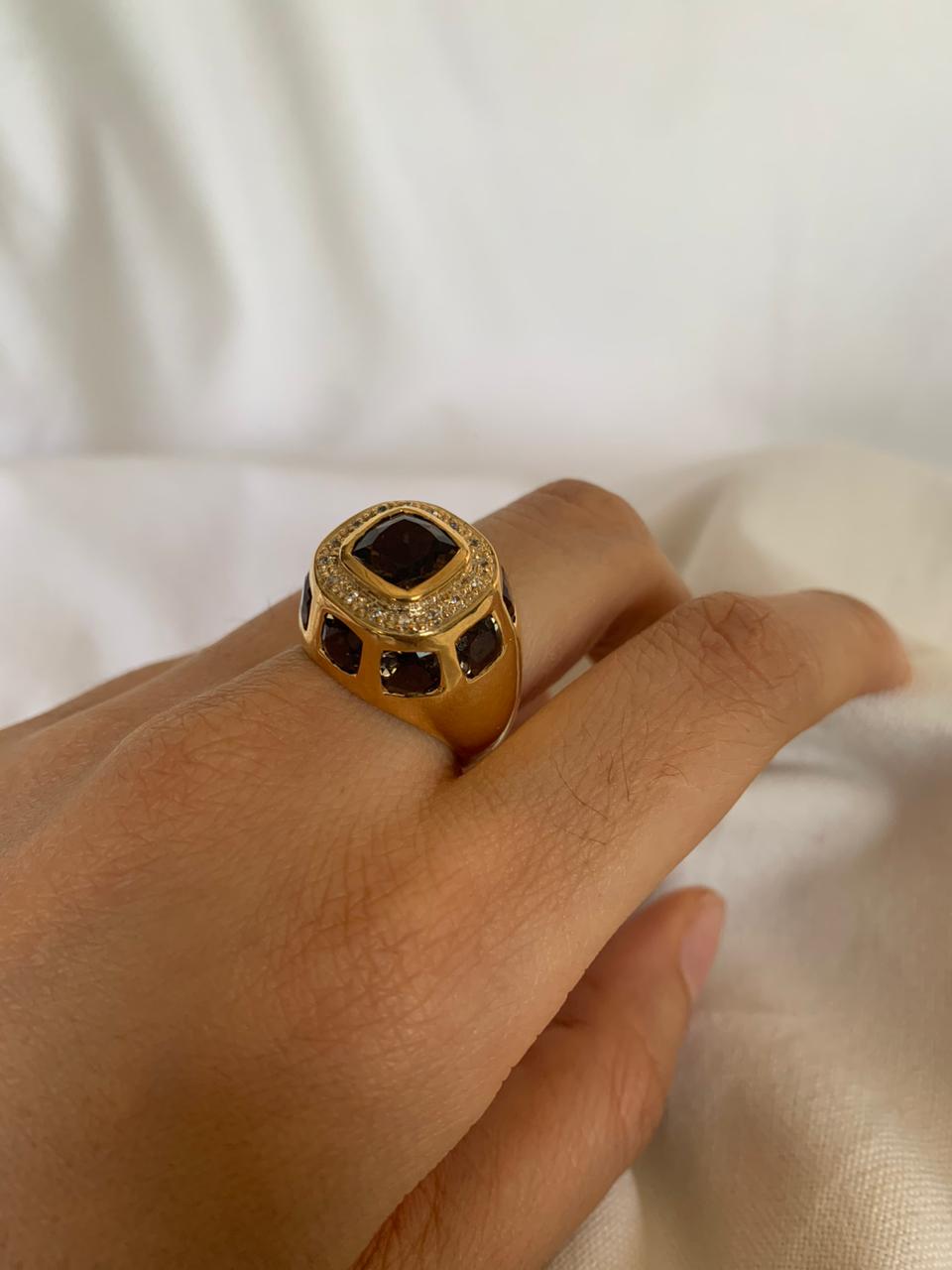 Smoky Quartz Statement Ring