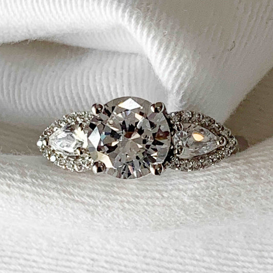 Cluster 2.37 Ctw White Cz Gemstone Sterling Silver Women Ring