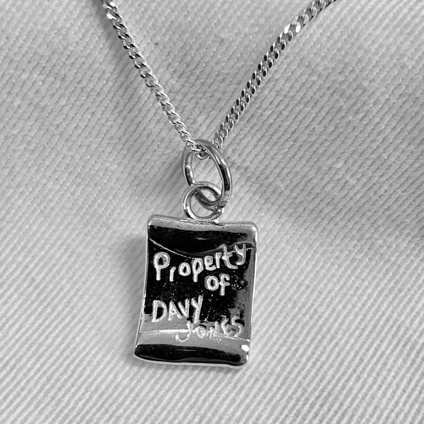 925 Sterling Silver Initial Property Of Dave Jones Dog Tag Pendant