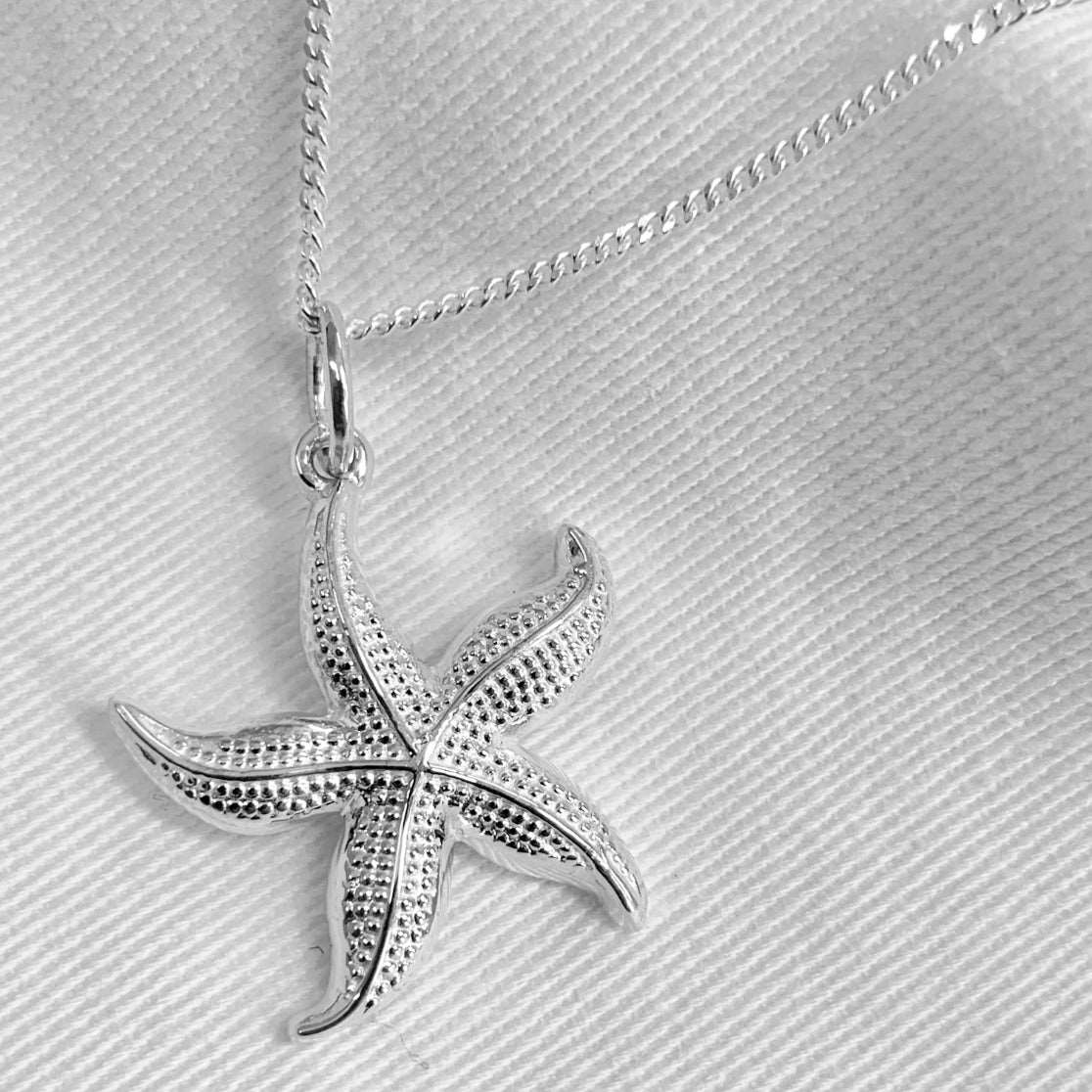 Starfish Pendant 925 Sterling Silver Sea Water Swim Lover Pendant