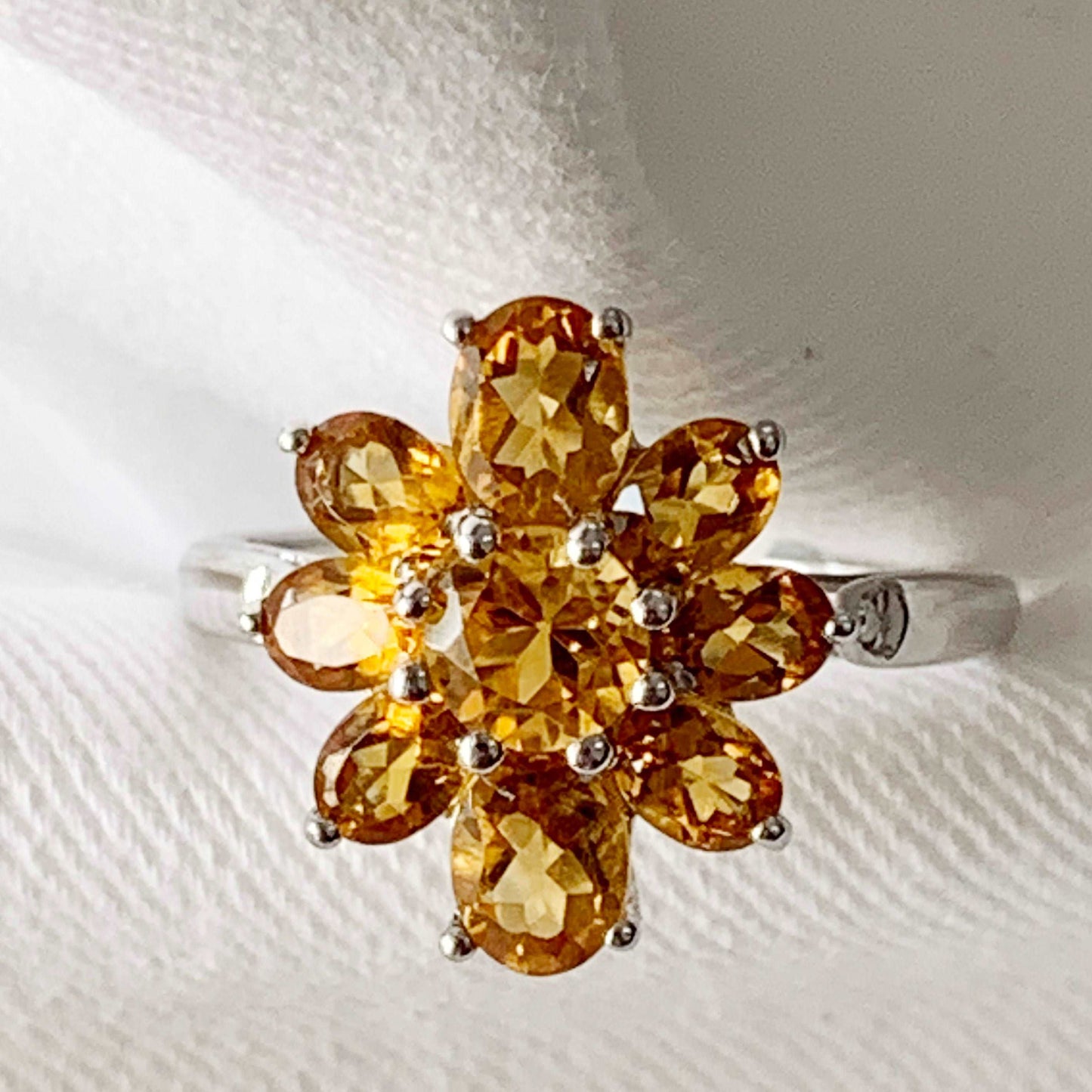 925 Sterling Silver 2.32 Ctw Madeira Citrine Women Cocktail Wedding Ring