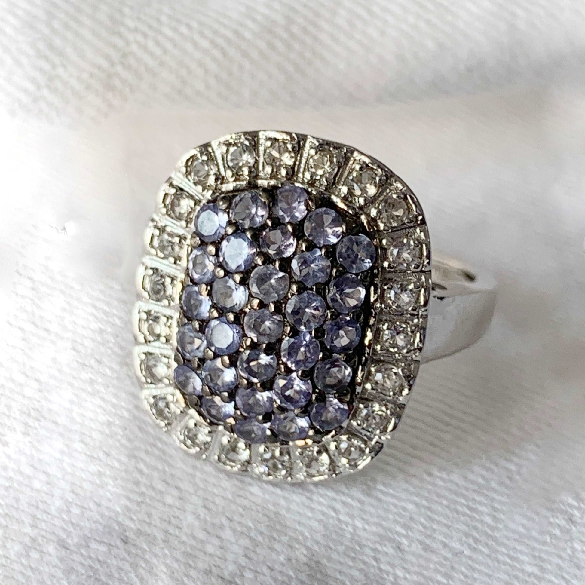 925 Sterling Silver 1.60 Ctw Tanzanite Natural Gemstone Women Cocktail Ring