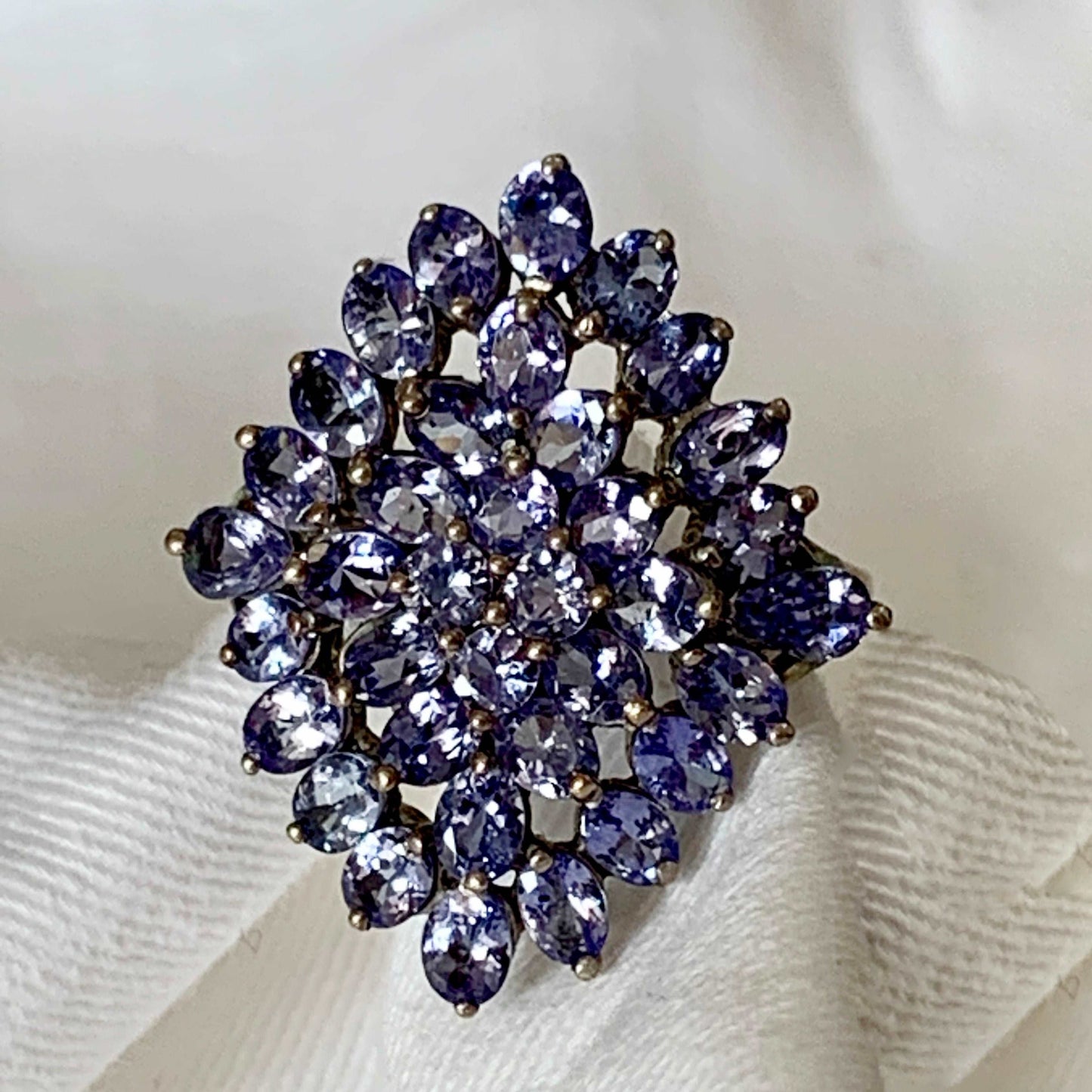 Natural Tanzanite 5.96 Ctw Sterling Silver Women Wedding Cocktail Ring